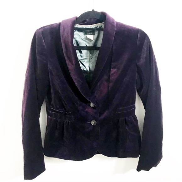 J. Crew purple velvet Eden blazer size 2 - Picture 4 of 8